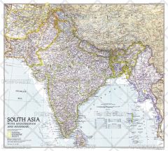 South Asia with Afghanistan and Myanmar  -  Published 1997 Map