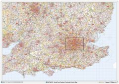 South East England Postcode District Wall Map (D2) Map