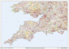 South West England Postcode District Wall Map (D1) Map