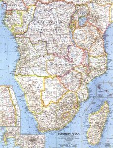 Southern Africa  -  Published 1962 Map