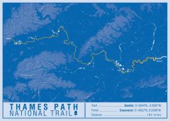 Thames Path National Trail Map Print Map