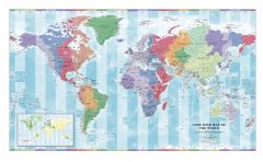 Time Zone Wall Map of the World - Large Map