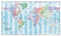 Time Zone Wall Map of the World Map