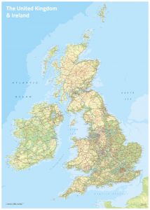 UK & Ireland Topographic Map