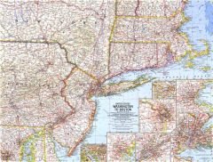 United States Washington to Boston  -  Published 1962 Map