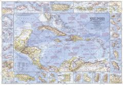 West Indies and Central America  -  Published 1970 Map