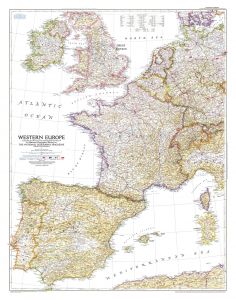 Western Europe  -  Published 1950 Map