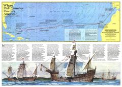 Where Did Columbus Discover America?  -  Published 1986 Map