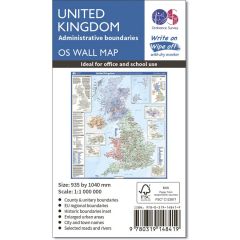 OS Wall Map - Administrative Boundaries Map Of The UK