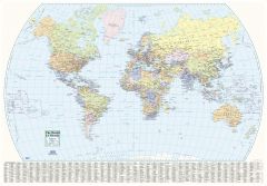 World Wall Map - English and French - Large Map