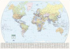 World Wall Map - English and French Map