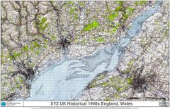 XYZ UK Historical 1940s England, Wales Map