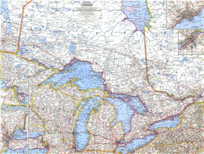 Central Canada - Published 1963 Map