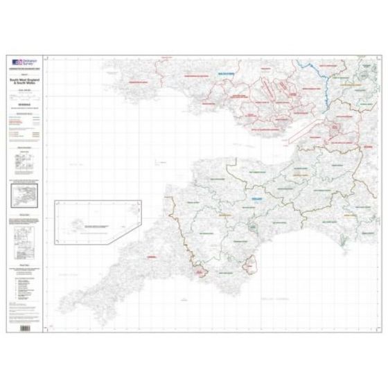 OS Admin Boundry Map - South West England