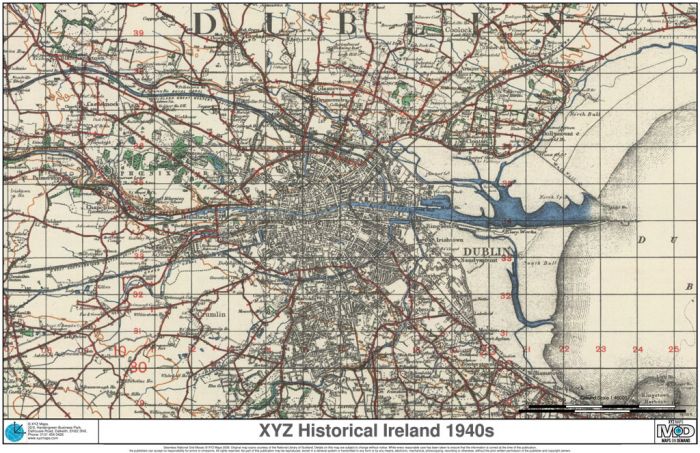 XYZ Historical Ireland 1940s Map