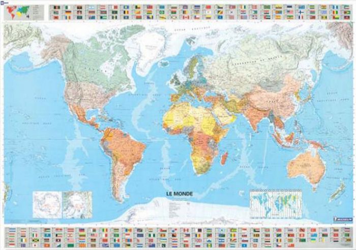 Michelin World Wall Map - Laminated