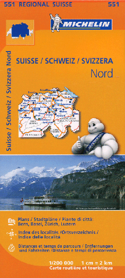 Michelin Regional Map - 551-Suisse Nord (N)