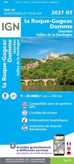 IGN Top 25 - Roque-Gageac / Domme / Gourdon / Val. Dordogne