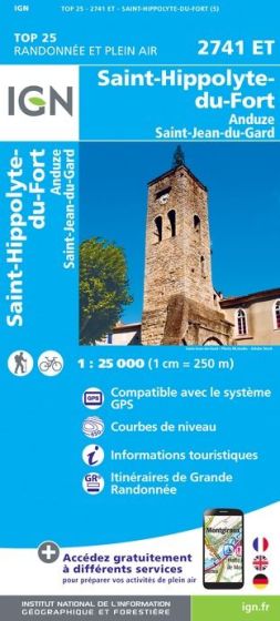 IGN Top 25 - St-Hippolyte-du-Fort Anduze / St-Jean-du-Gard