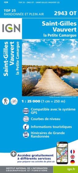 IGN Top 25 - Saint-Gilles / Vauvert / le Petite Camargue