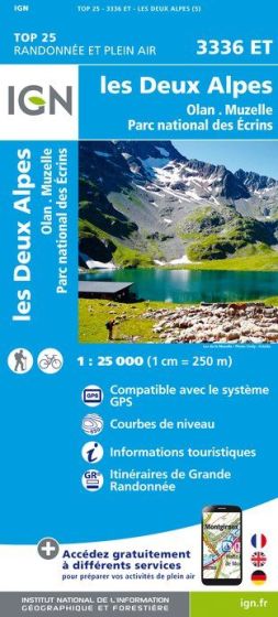 IGN Top 25 - Les Deux Alpes / Olan / Muzelle / PNR des Ecrins