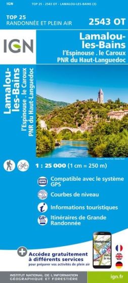 IGN Top 25 - Lamalou-Les-Bains / L'Espinouse / Le Caroux PNR