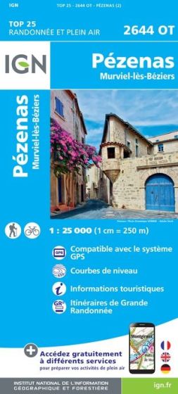 IGN Top 25 - Pézenas / Murviel-lès-Béziers