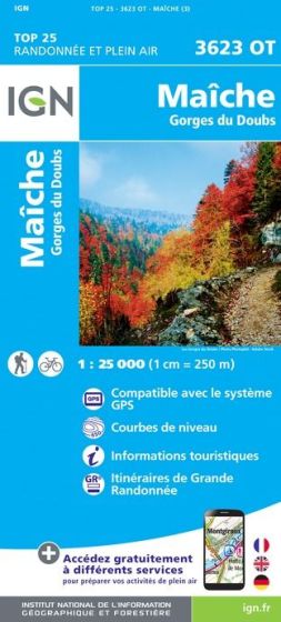 IGN Top 25 - Maiche/ Gorges du Doubs