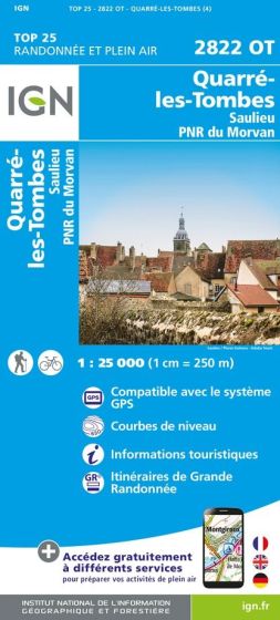 IGN Top 25 - Quarré-Les-Tombes / Saulieu / PNR du Morvan