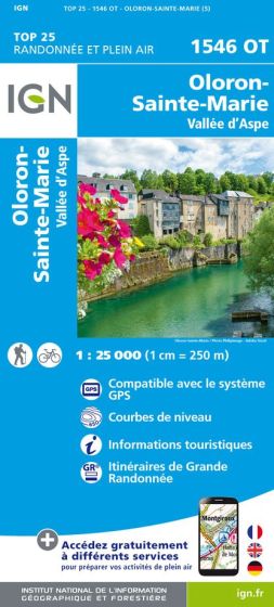 IGN Top 25 - Oloron-Ste-Marie / Vallée d'Aspe