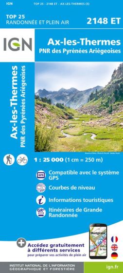 IGN Top 25 - Ax-les-Thermes / PNR Pyrénées Ariégeoises