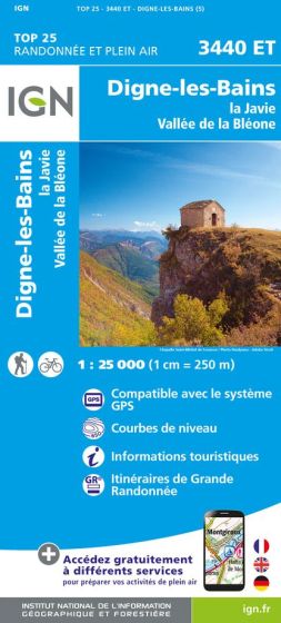 IGN Top 25 - Digne-Les-Bains / La Javie / Vallée de La Bléone