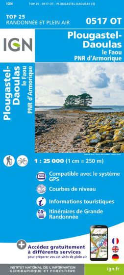 IGN Top 25 - Plougastel-Daoulas  / Le Faou PNR Armorique