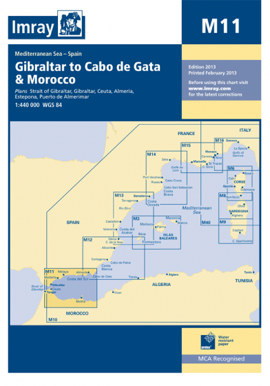 Imray M Chart - Coasta Del Sol, Gibraltar To Cabo De Gata (M11)