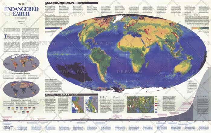 Endangered Earth  -  Published 1988 Map