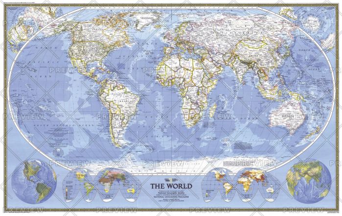 World  -  Published 1988 Map