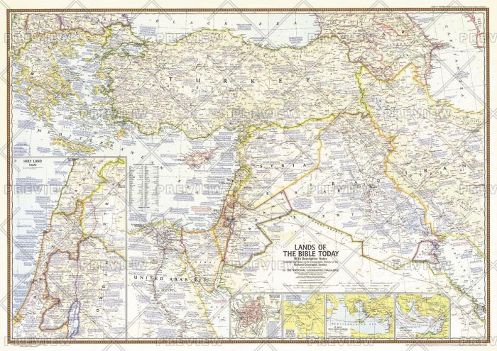 Lands of the Bible Today  -  Published 1967 Map