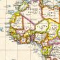 Antique World Wall Map - English and French