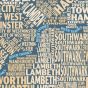 Graphic Map London - boroughs, beige background