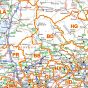 UK Roads Postcode Areas Large Wall Map (A5)