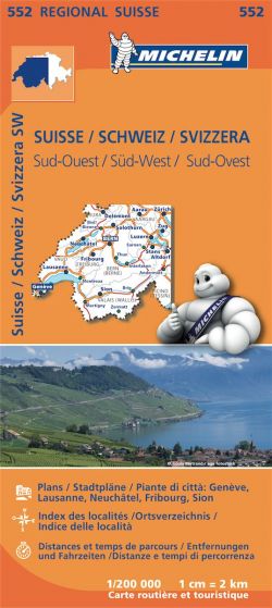 Michelin Regional Map - 552-Suisse Sud-Ouest (SW)