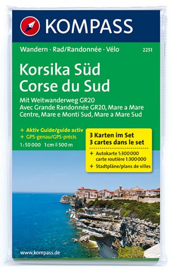 Kompass Maps - Corsica South 2251 GPS (3-Set)