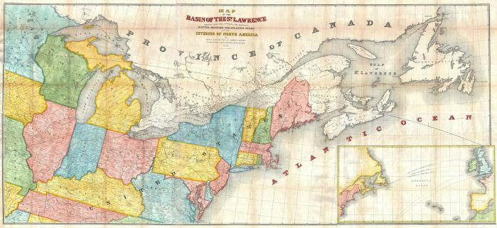 Andrews Map of the Great Lakes and St. Lawrence Basin (1853) Map