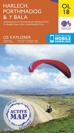 OS Explorer Active - 18 - Harlech, Porthmadog & Bala