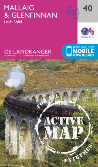 OS Landranger Active - 40 - Mallaig & Glenfinnan, Loch Shiel