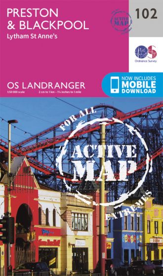 OS Landranger Active - 102 - Preston & Blackpool, Lytham