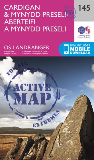 OS Landranger Active - 145 - Cardigan & Mynydd Preseli