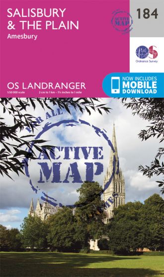 OS Landranger Active - 184 - Salisbury & The Plain, Amesbury