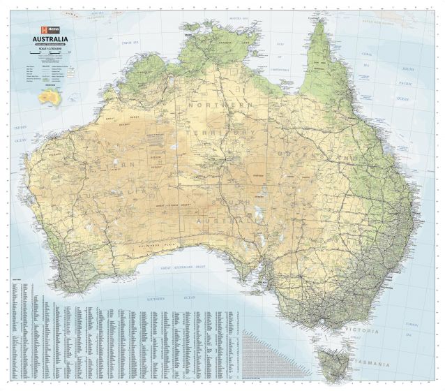 Australia Road & Terrain Mega Map