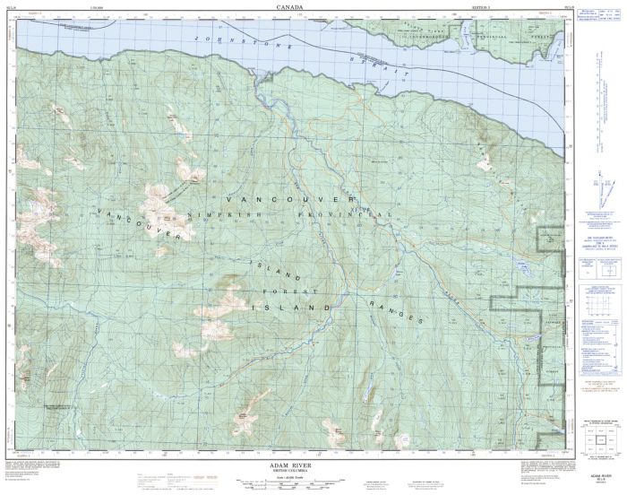 Adam River - 92 L/8 - British Columbia Map